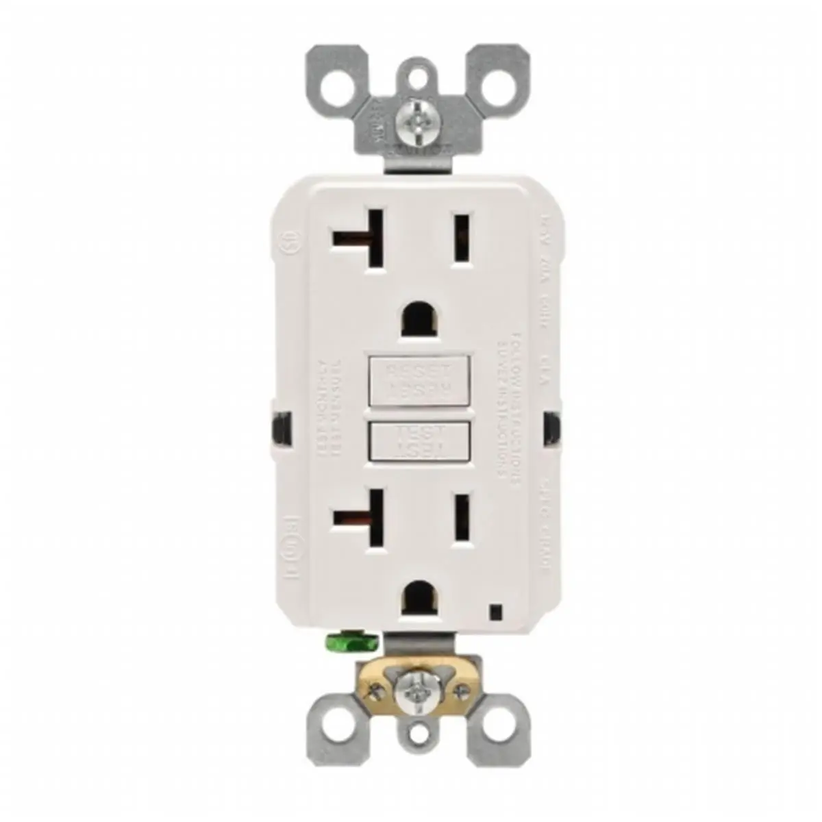 Leviton M22-GFNT2-03W 20 Amp White GFCI Receptacle