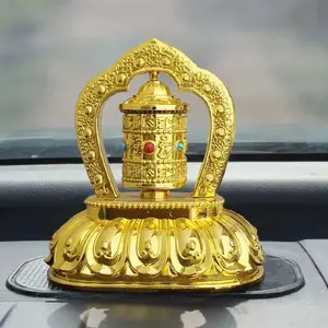 Solar Tibet Prayer Wheel , Buddhist Prayer scriptures Car Decorative Ornamen