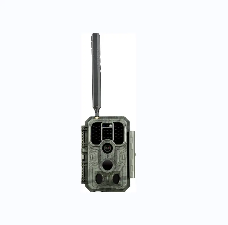 BLAZEVIDEO A390 Green 4G Cellular Wireless Game Trail Deer Hunting Camera No Glow 32MP 1296P H.264 Green Camo with 100ft No Glow Night Vision Motion Activated with Antenna & SIM Card