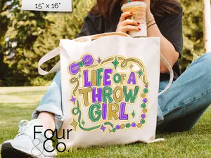 Mardi Gras Tote, Mardi Gras Bead Bag, Life of a Throw Girl