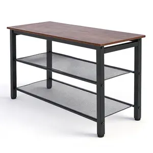 Shoe Bench, 3/5-Tier Shoe Rack, Industrial Shoe Organizer Storage Bench, Entry Bench with Mesh Shelves, for Entryway, Living Room, Hallway, Easy Assembly, Rustic Brown