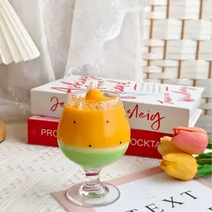 Handmade Tropical Mango Sunrise Candle, Home Decor Accent, Home Supplies Item