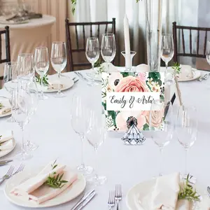 Diamond Place Card Holders, Acrylic Number Holders for Wedding, Crystal Table Card Stands, Tabletop Stands for Weddings, Mother's Day, Easter