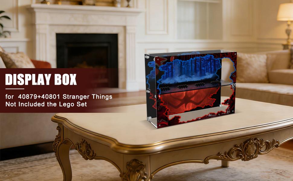 Acrylic Display Case for BrickHeadz Stranger Things 40879 & 40801 Eleven, Max, Demogorgon and Holly Figure;Mike, Dustin, Lucas and Will Figures (Set NOT Include)