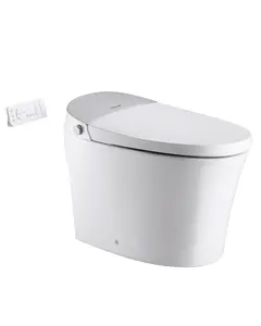 【FathersDayGift】VEVOR Smart Toilet, Air Drying, Elongated Smart Toilet with Heated Seat, Clean Nozzle & Auto Freshening System, Auto Open/Close Toilet with Remote Control & LED Digital Display, Fits for  Bathrooms