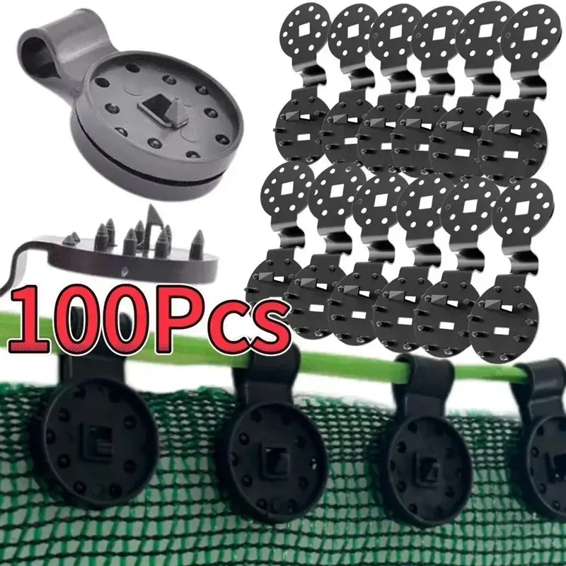100 Piece Awning Fabric Heavy Duty Locking Clip, greenhouse shading cloth fixing clips, fence shading net clips，Reusable Windproof Awning Fixture Tarp Plastic Clip Clamps, Shade Nets, Outdoor