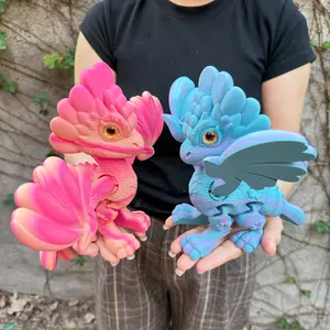 3D Printed Dragon Figurine with Realistic Eyes and Heart Tail, Jointed Decorative Statue, Christmas Gift, Home Decoration, Party Gift, Collectible Figurines