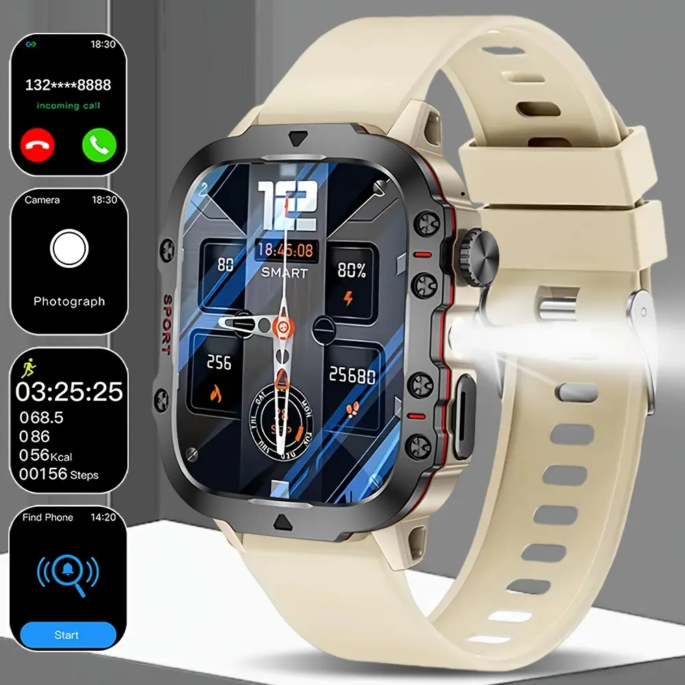 Unisex Smartwatch - Text Messaging, Multiple Exercise Modes, Remote Camera Control, Compatible with Android & iPhone