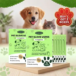 10-Pack Disposable Hypoallergenic Pet Grooming Gloves Waterless No-Rinse Wipes for Dogs Cats with Sensitive Skin Gentle Cleaning for Busy Pet Owners - Kittens