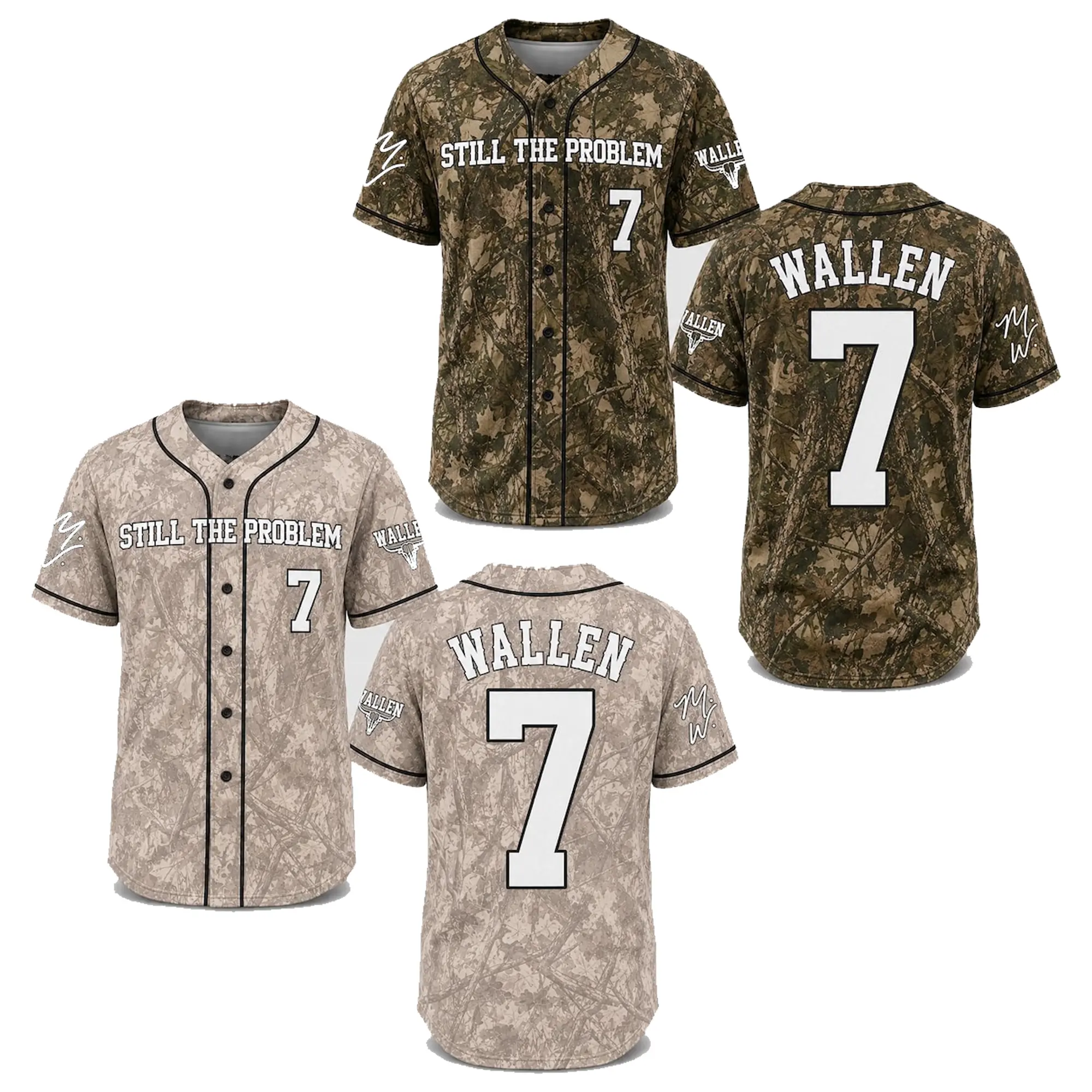 Retro 7 Wallen Baseball Jersey, Country Music Shirt, Tour 2026 Fan Gift, Still The Problem Tour 2026 Short Sleeve Shirt, MW Fan Merch