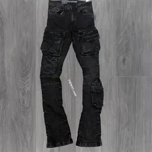 L - Stacked Cargo Pants - washed Black 7094