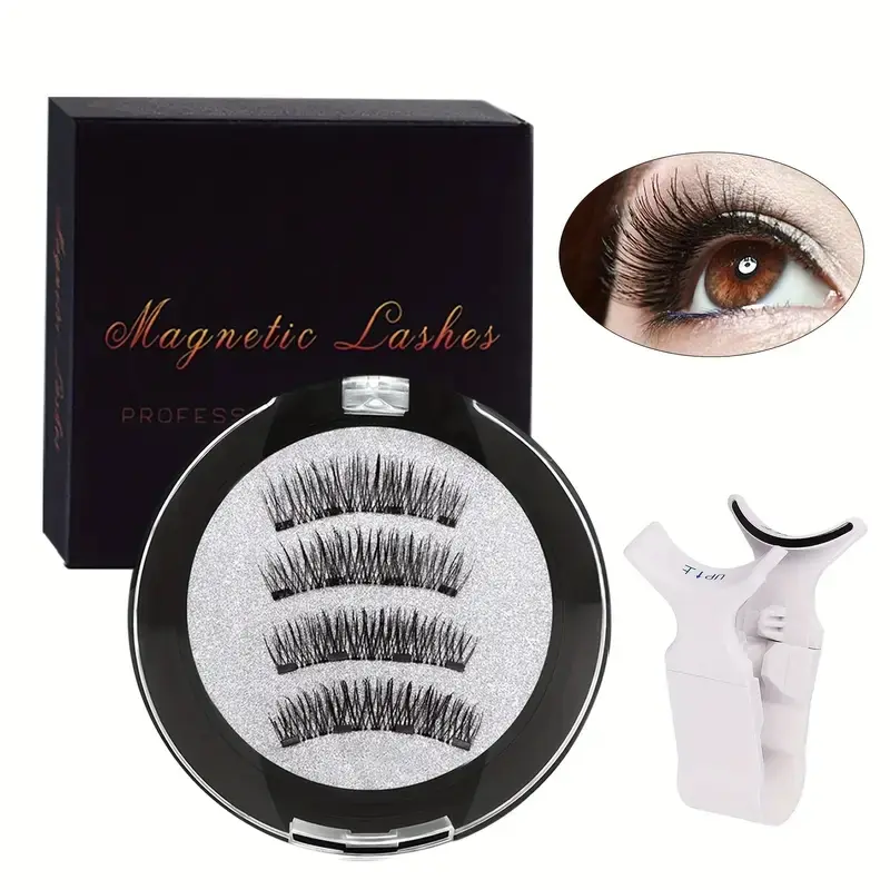 Magnetic Eyelash Set with Applicator, Soft Magnetic Eyelashes, Reusable Lash Strips, False Eyelashes, Fake Lashes, Alcohol-Free Materials for Professional Eye Makeup, Cosmetic