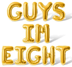 Letter Balloons - GUYS IM EIGHT 16" Inch Alphabet Letters Foil Mylar Balloon 8th Birthday Party Banner