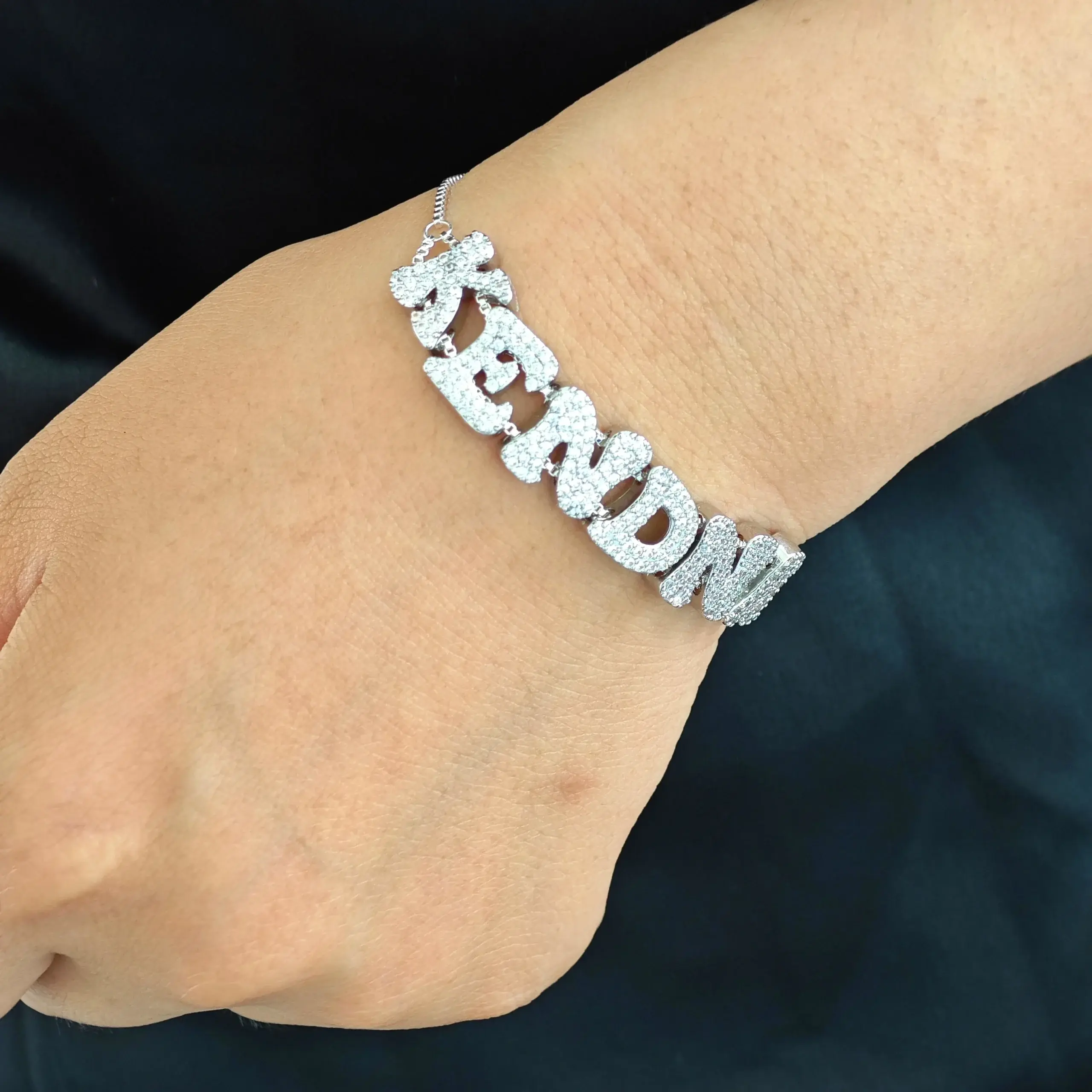 DOREMI Crystal Zircon Name Customized Letter Doubel Chain