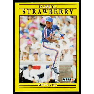 Darryl Strawberry 1991 Fleer #161b New York Mets