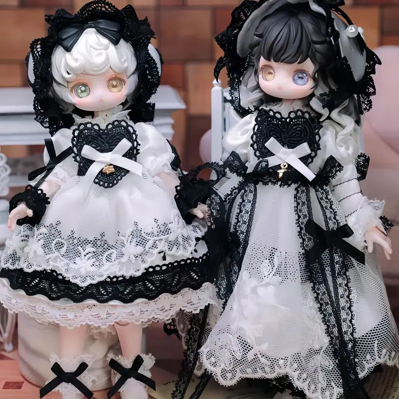 Vintage Treasures Collectible BJD Surprise Pack Sealed Antique Doll Hobby Set with Satin Dress Detail, 12 Point Articulation, 3 Pairs Interchangeable Hands, Fabric, Special Box, 1:96 Hidden Hunt, Heavywork Details, High Play Freedom for Doll Enthusiasts