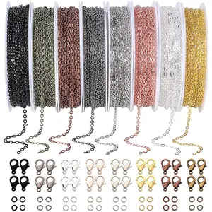 Bead Set - 8pcs Jewelry Crafting Supplies Kit with Cable Chains for Adult Earrings, Bracelets, Necklaces Making