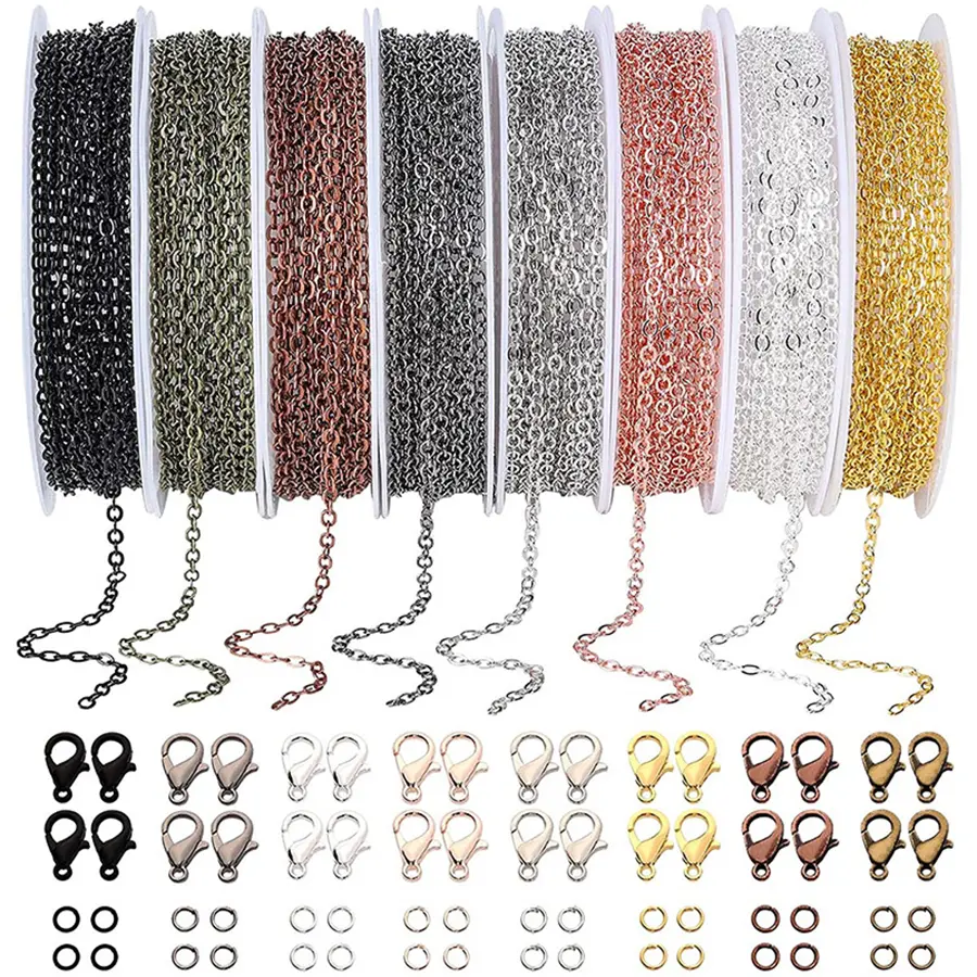 Bead Set and Jewelry Kits for Adults, 8pcs DIY Craft Supplies with Cable Chains for Beading Making Unique Necklaces & Bracelets, Create Unique Necklaces, Diy Craft Kit