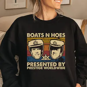 B0ats N Ho3s Shirt, Pr3stiige Worlldwiide Vintage Sunset Tee, Retro Nautical Comedy Tshirt, Funny Boating Graphic Apparel, 90s Style Music Video Hoodie, Distressed Summer Party Sweatshirt