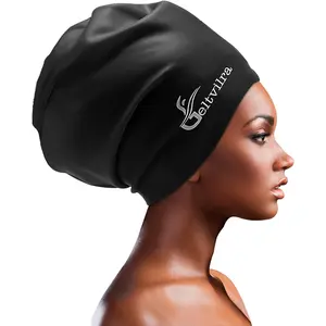 Waterproof Extra Large Silicone Swimming Caps Turban for Black Women Girls Men with Long Hair Braids Dreadlocks to Keep Hair Dry