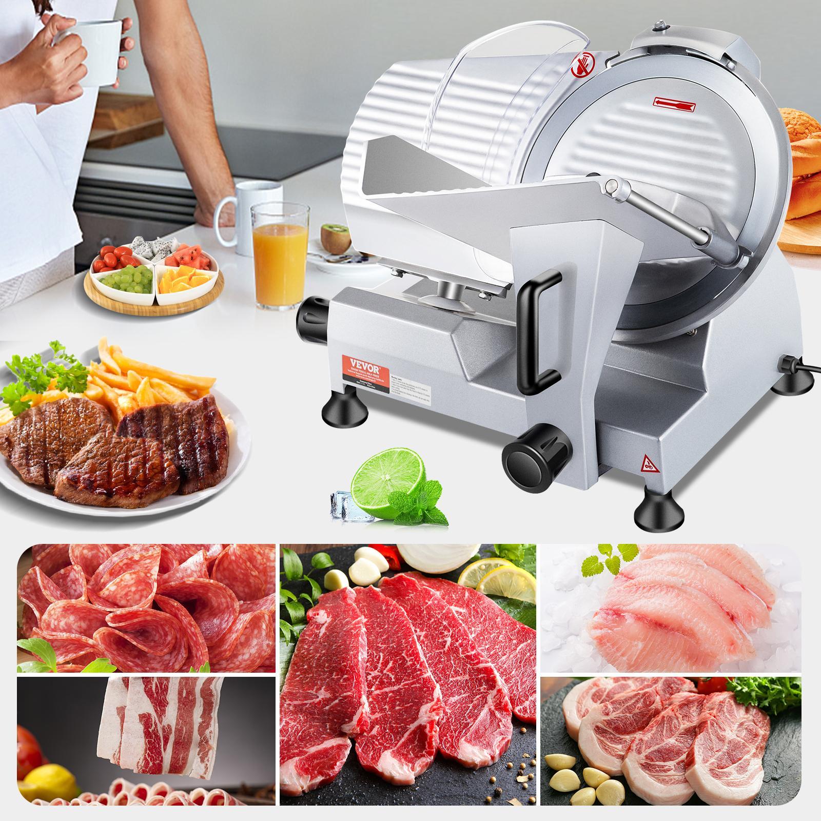 【Spotlight Day】VEVOR 240W Commercial Meat Slicer, Electric Deli Food Slicer, 10" Carbon Steel Blade Electric Food Slicer, 350-400RPM Meat Slicer, 0 - 0.47 inch Thickness Adjustable for Commercial and Home Use 【Spotlight Day】VEVOR 240W Commercial Meat Slicer, Electric Deli Food Slicer, 10" Carbon Steel Blade Electric Food Slicer, 350-400RPM Meat Slicer, 0 - 0.47 inch Thickness Adjustable for Commercial and Home Use