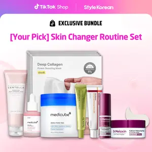 [Your Pick] StyleKorean Skin Changer Routine Set - Anti-Aging, Mother's Day Gift I SKIN1004 Cleansing Foam, Medicube Zero Pad, PDRN Serum, Centellian24 Madeca Cream, Dr.Melaxin Calcium Balm, Eye Patch, Arencia VitaminC Booster Shot, Sungboon Editor Mask