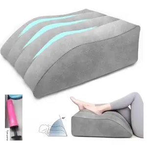 Multifunctional Wedge Pillow for Sleep, Inflatable Leg Elevation Cushion, Relieves Swelling, Promotes Circulation, Blue Color