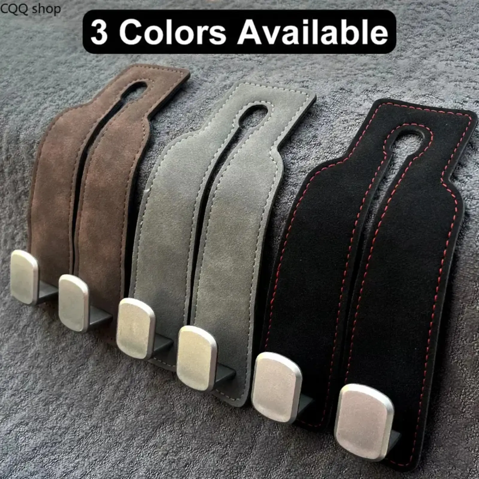 Leather Double Car Headrest Hooks, Sturdy Seat Back Hangers, Practical Storage Organizer, Ideal for Hanging Purses, Bags and Daily Items, Useful Auto Interior Accessories