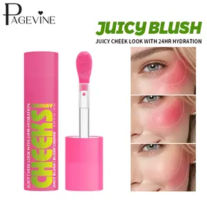 Juicy Liquid Blush for Cheeks, Lightweight Buildable Cream Blush with 24H Hydration Effect, Waterproof Long Wearing Formula, Multi Use for Cheek Eye and Lip Makeup, Natural Radiant Look for Daily Wear and Travel