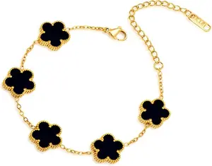 Four-Leaf Clover Bracelet – 18K Gold-Plated