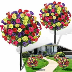 1 piece of artificial plant eucalyptus leaf petunia, UV-resistant decorative flower, no maintenance required, suitable for garden lawns, entrance flower pots, party decorations, wedding flower decorations
