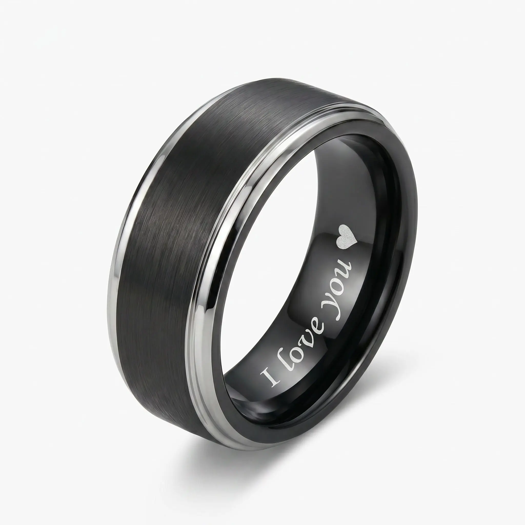 Silver Custom Tungsten Ring for Men
