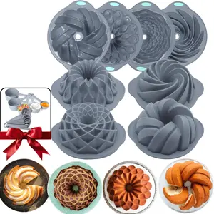 17 Pack Premium Silicone Cake Pans - Non-Stick, Fluted, And Versatile Molds for Baking Cakes, Brownies, Flan, Meatloaf, And More - Crown, Nest, Spiral, And Braided Shapes for Easy Release And Perfect Results