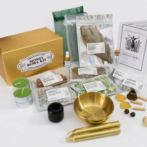 Spell Kit | Money Protection Divination Glamour Love | Witchcraft Ritual Herb and Crystal Set