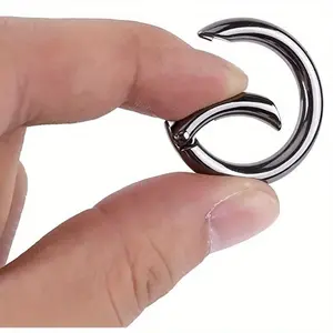 10pcs Trigger Spring O Rings Round Carabiner Clip Snap For Keyrings Buckle Bags Purses (Gun Black)