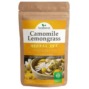Healblend Chamomile Lemongrass Loose Herbal Tea - Calming Chamomile Petals & Refreshing Lemongrass Leaves - Natural Sleep Support & Stress Relief - Caffeine-Free 4 oz