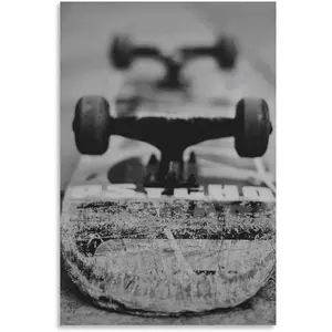 No Framed, Retro Black And White Skateboard Posters