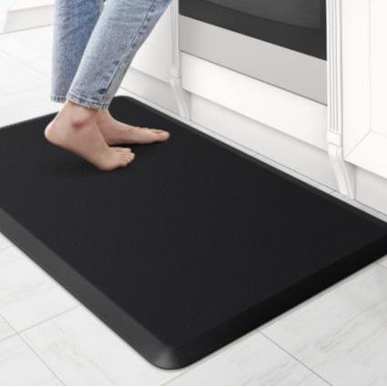 Kitchen Mat Cushioned Anti Fatigue Rug Water Resistant Non Slip Standing Comfort Desk Floor Mats for House Sink Office Black