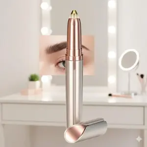 USB Mini Eyebrow Trimmer & Facial Hair Removal Kit - Painless, Portable Lip Definer with Anti-Pinch Blade, Type-C Fast Charging, Washable, Low Noise & Hypoallergenic for Wet & Dry Use, Brow Shaper, Eyebrow Razors