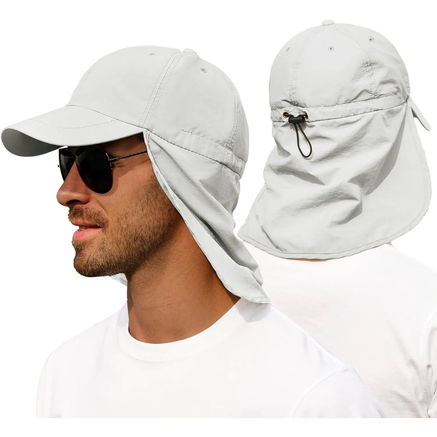Unisex UPF 50+ Waterproof Adjustable Breathable Sun Hat with Neck Flap, Light Outdoor Hiking Sports & Outdoor Cap, Hiking / Light Outdoor