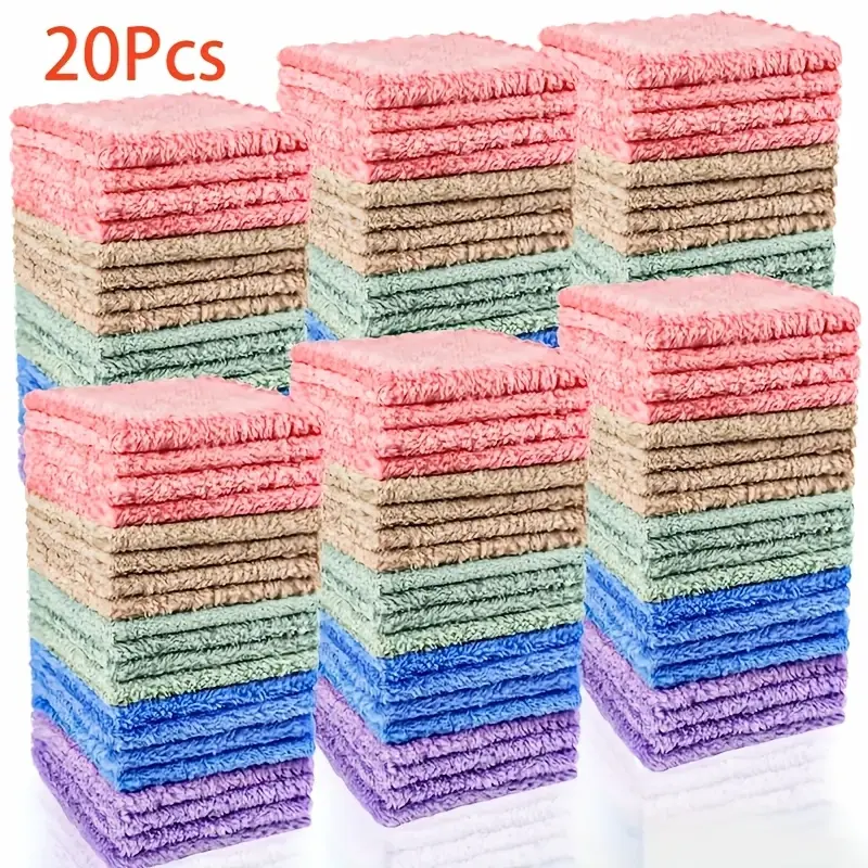 20/40/60/100 Pcs Soft & Absorbent Solid Color Washcloths - Gentle on Skin Quick-Drying Compact Square Towels for Home Bathing Bathroom Essentials 9.05*9.05in
