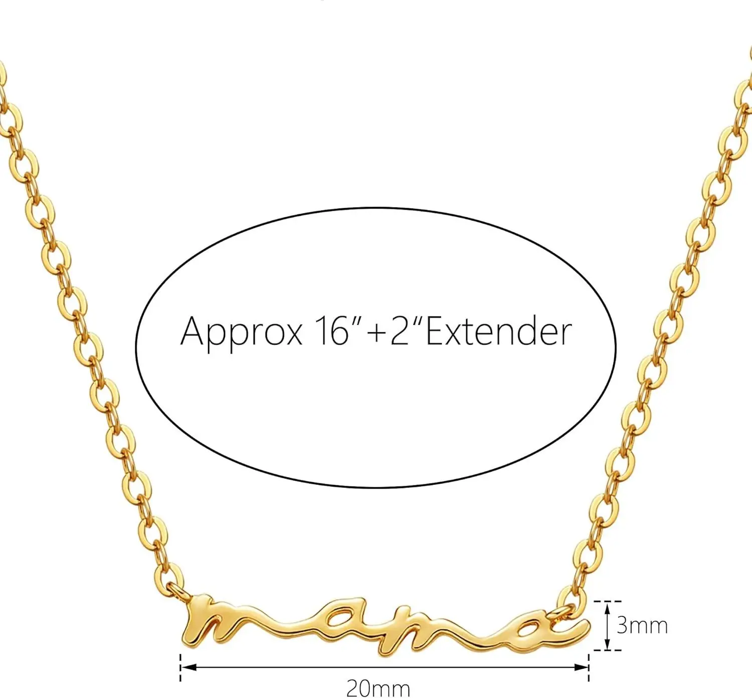 Tewiky Women's Elegant Gold Mama Necklace - Hypoallergenic, Tarnish-Free Minimalist Exquisite Jewelry Gift - Meaningful Gifts for Mom, Grandma