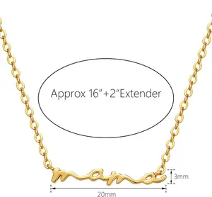 Tewiky Elegant Gold Mama Necklace for Women - Delicate Minimalist Jewelry Gift for Mom, Grandma, New Mom - Hypoallergenic & Tarnish-Free