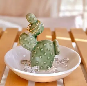 Ceramic Ring Holder- Green Cactus