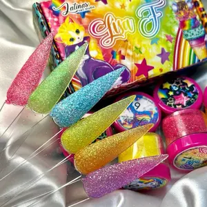 3D Glitter Powder Xtra Fine (6pz) Lisa F-nail Glitter Suggar Effect