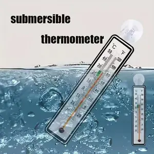 Fish Tank Anti-Collision Protection Aquarium Thermometer, Fish Tank Temperature Gauge, Adhesive Plastic Thermometer for Aquarium Surfaces, Easy-To-Use Water Temperature Monitor