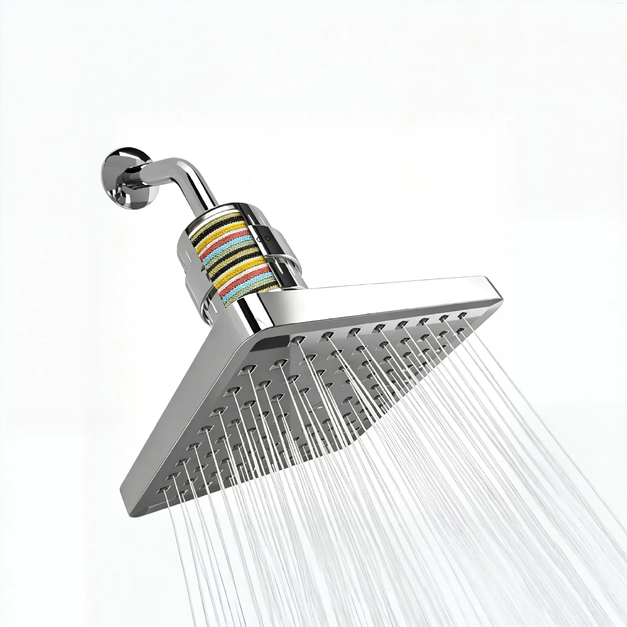 HOLENGS 6-Inch High Pressure Square Filtered Shower Head - 20-Stage Luxury Rainfall Model for Hard Water, Removes Chlorine & Harmful Substances, Bathroom Gadget, Luxury Shower Experience, Rainfall Shower Head Bathroom Accessory Sets