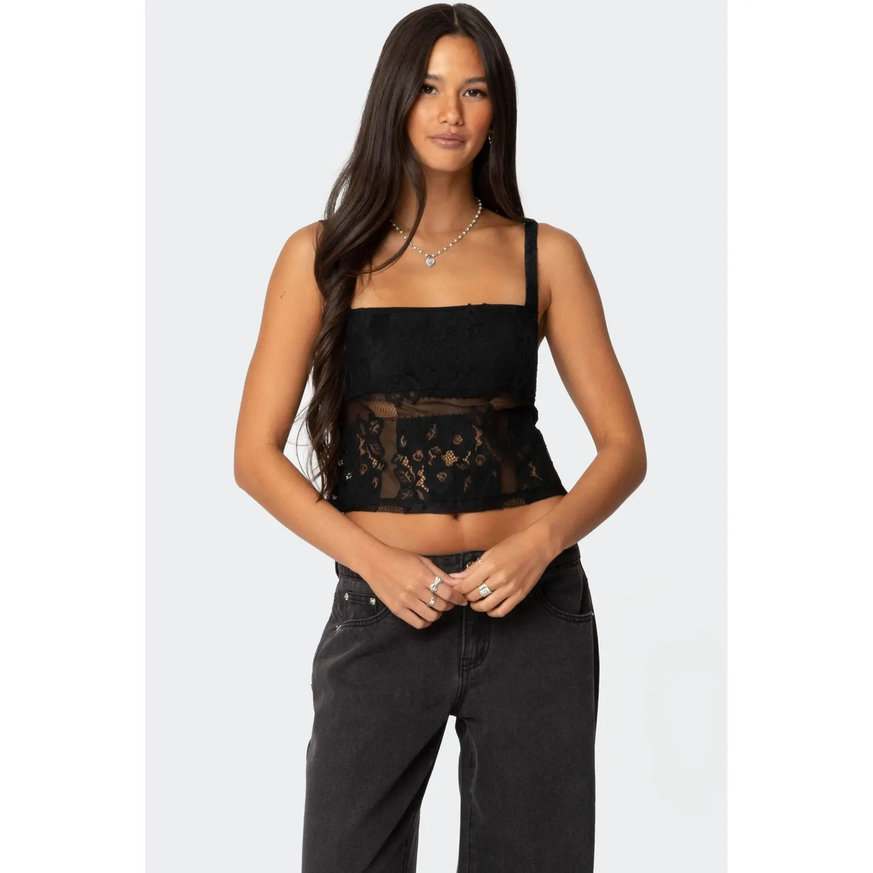 Gwyn Mixed Lace Top