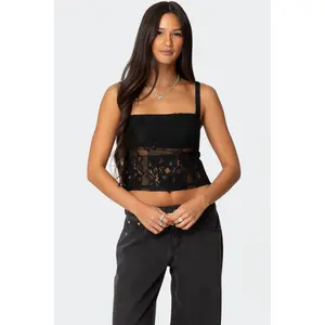 Gwyn Mixed Lace Top Gwyn Mixed Lace Top