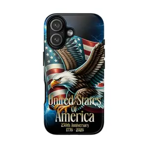 American Flag iPhone Case, USA 250th Anniversary Patriotic Phone Case, 1776 Independence Day Cover, Gift for Patriots